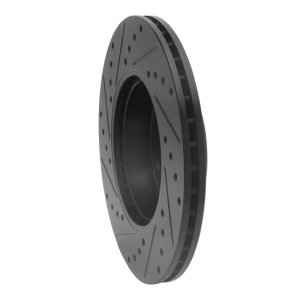 BMW 328i Brake Rotor (1) - Front Right - R1 Concepts - Drilled & Slotted - Black - `91-`06